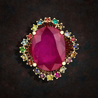 кольцо с рубином и другими камнями #2