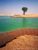 Озеро в пустыне, ОАЭ.
